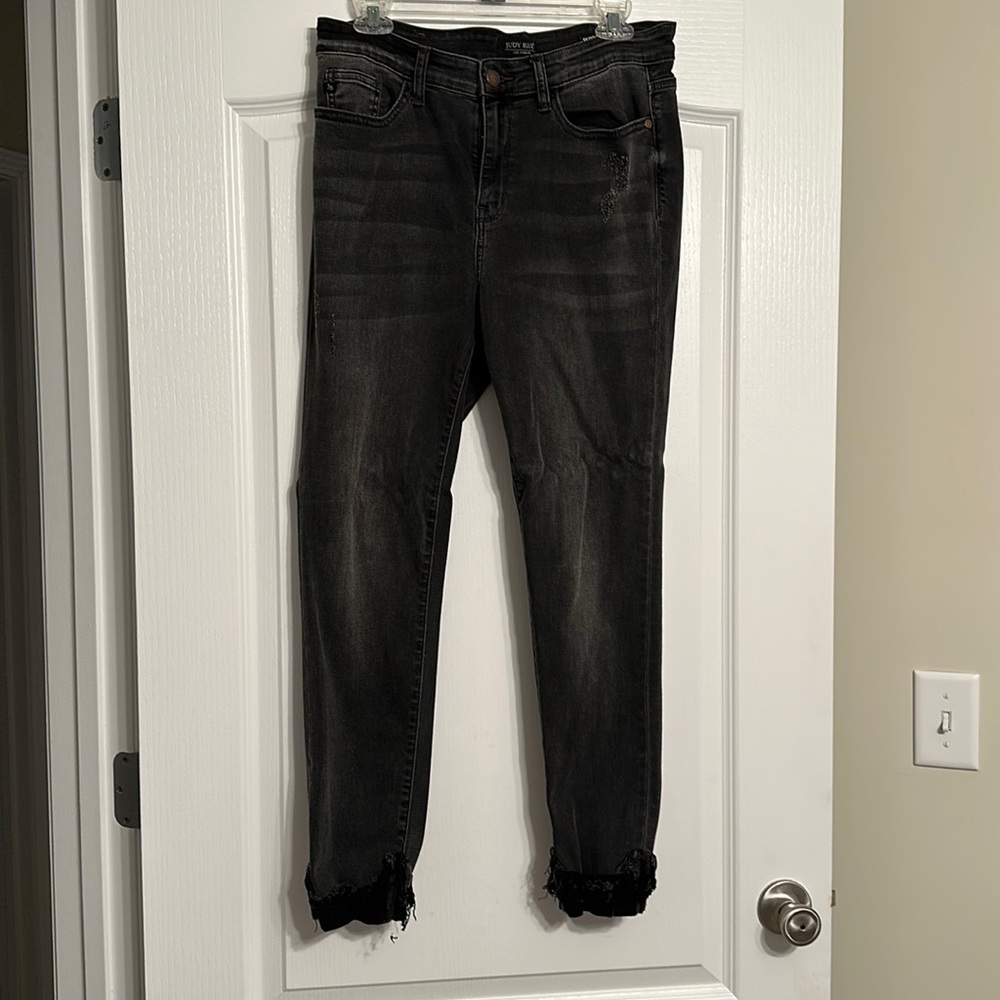 Judy Blue Black Denim with fray detail